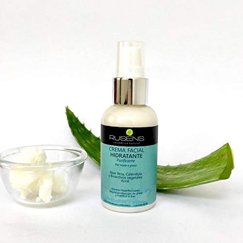 Rusens - Crema Facial Purificante (Antiacné) 100% Natural, Ideal para Piel Grasa con Tendencia a Acné, Consistencia Ligera