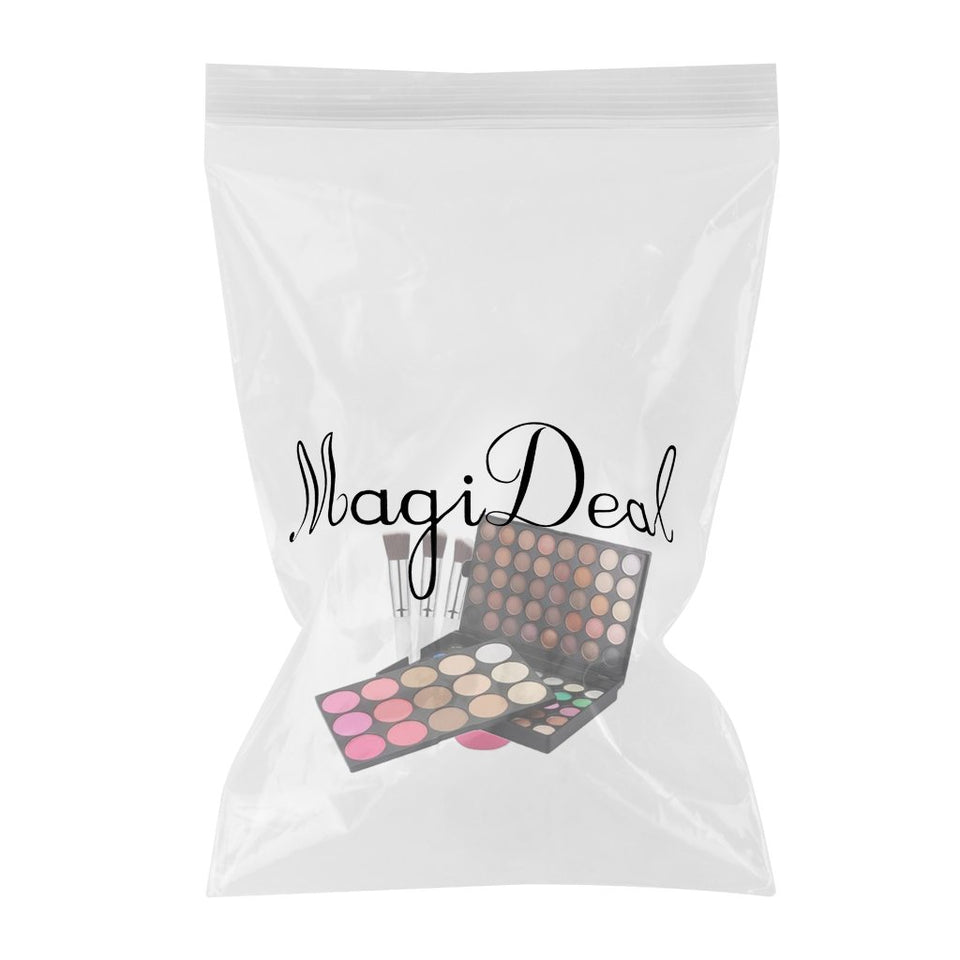 MagiDeal Favorable Gama de Colores Mate de Fundación Blusher Sombreador de Ojos Reflejo de Maquillaje + 10 Piezas Cepillos Cara Contorno de Labios Sombra de Ojos + Soplo de Polvo