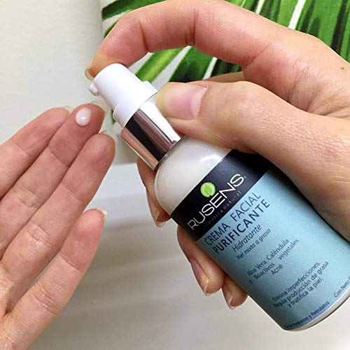 Rusens - Crema Facial Purificante (Antiacné) 100% Natural, Ideal para Piel Grasa con Tendencia a Acné, Consistencia Ligera