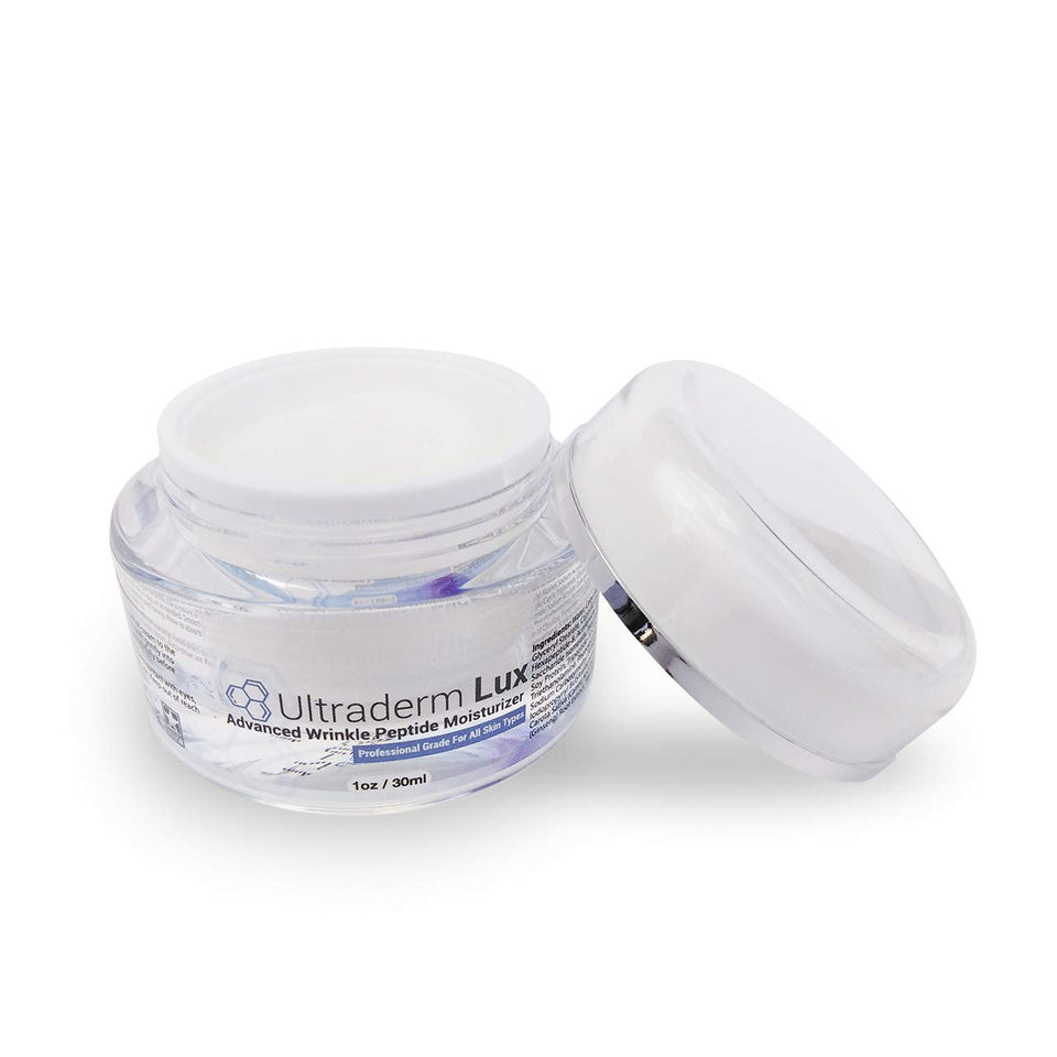 Advanced Wrinkle Peptide Moisturizer de Ultraderm Lux, Crema antiedad para reducir las arrugas y líneas de expresión de tu rostro. 30ml