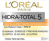 L'Oreal Paris Crema Antimanchas, Hidra Total 5, 50 ml
