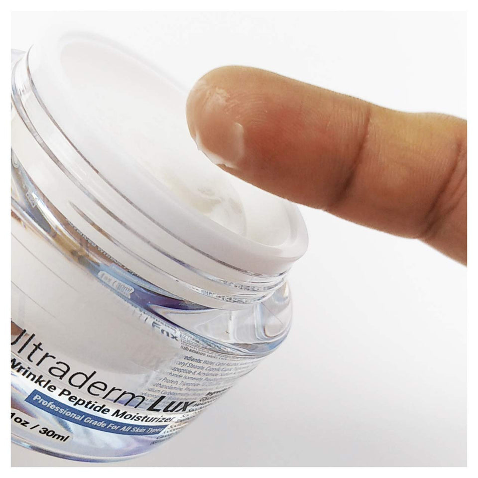 Advanced Wrinkle Peptide Moisturizer de Ultraderm Lux, Crema antiedad para reducir las arrugas y líneas de expresión de tu rostro. 30ml