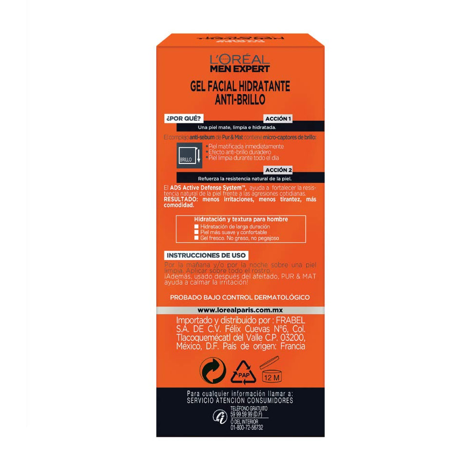 L'Oreal Paris Crema para Hombre Piel Grasa Men Expert, 50 ml