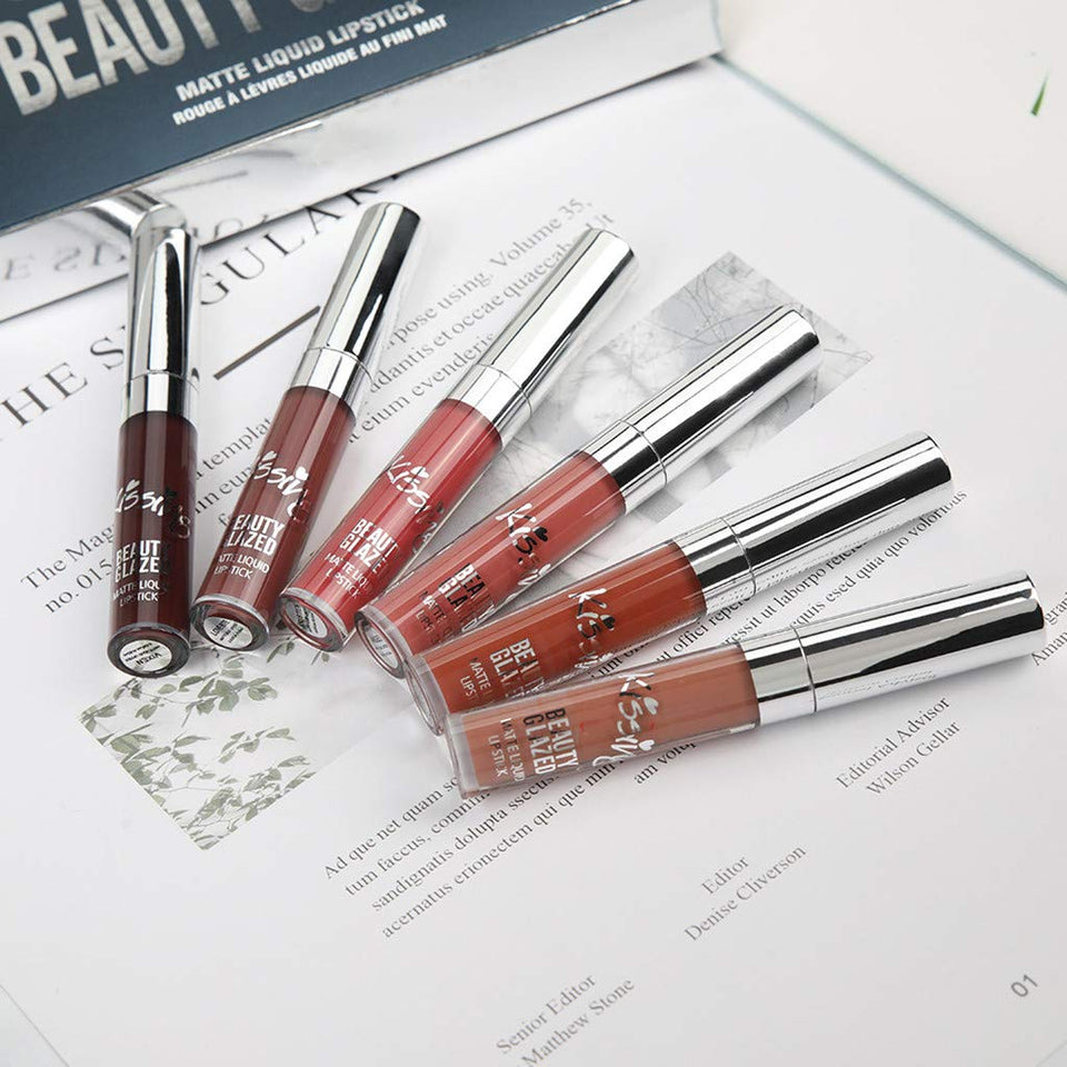 Hennta Mejores Regalos para Las Mujeres! New Sexy 6 Lipstick de Larga duración Impermeable líquido Mate Lipstick Velvet Matte Lipgloss Sets