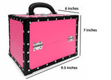 BR Carry All Trunk Train Case with Makeup and Reusable Case Makeup Gift Set (Pink)