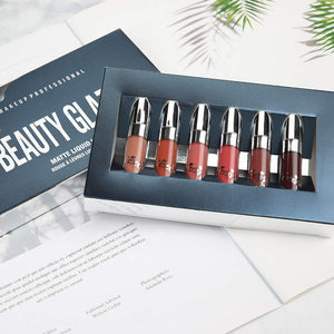 Hennta Mejores Regalos para Las Mujeres! New Sexy 6 Lipstick de Larga duración Impermeable líquido Mate Lipstick Velvet Matte Lipgloss Sets