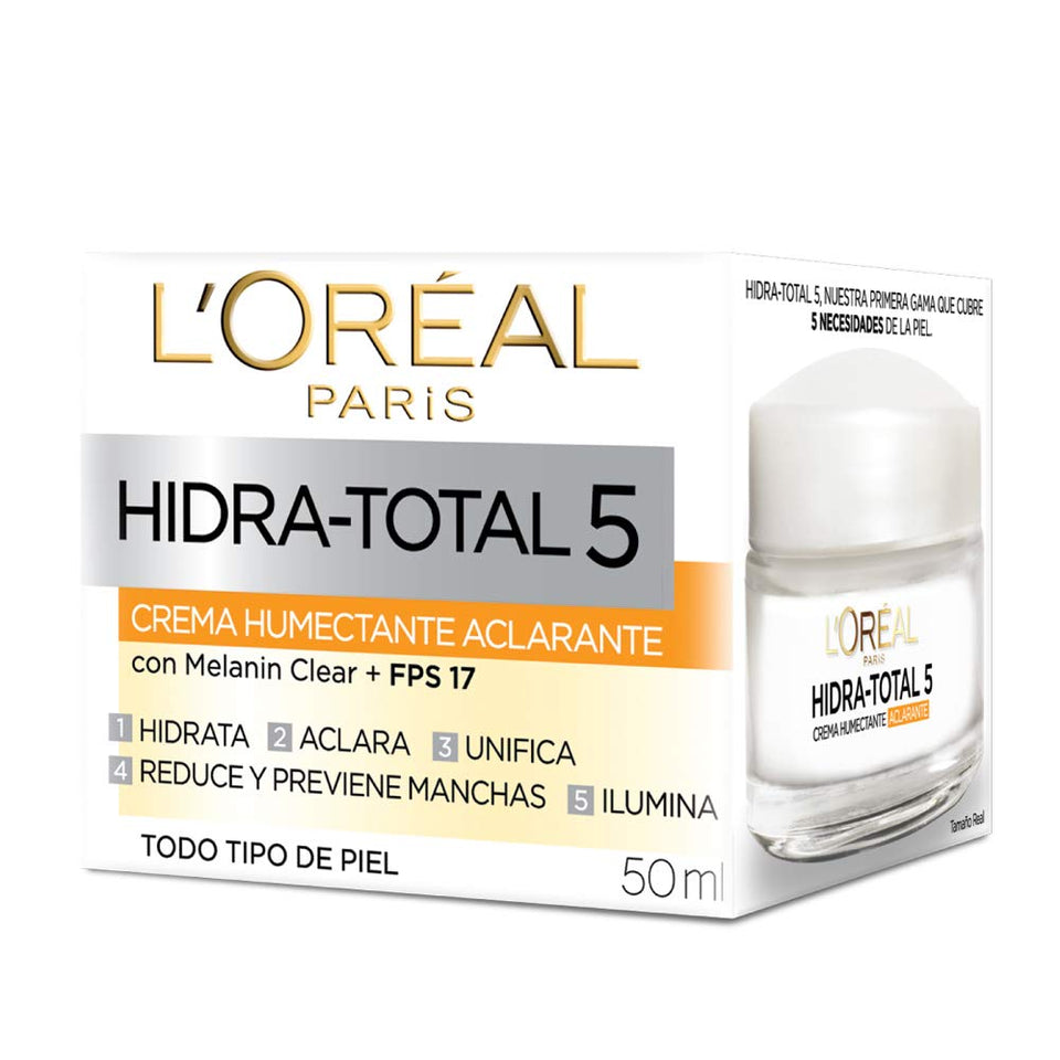 L'Oreal Paris Crema Antimanchas, Hidra Total 5, 50 ml